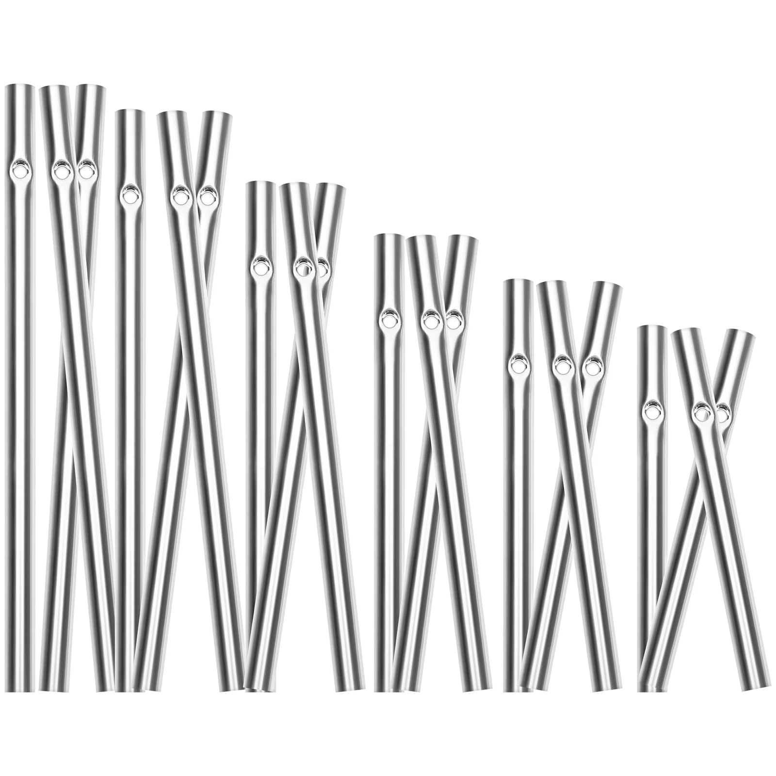 

18 Pcs Toy Wind Chime Aluminum Tube Accessories Tubes for DIY Kids Plaything Silver Child