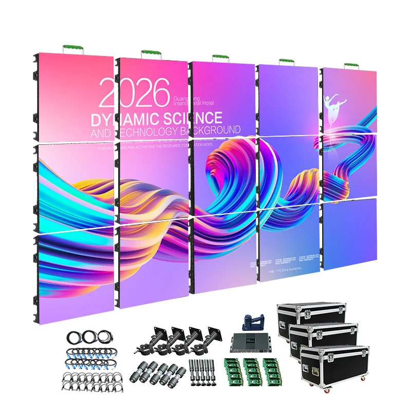 P3.91 HD Rental LED Display 500*1000mm, Indoor Outdoor LED Video Wall System Package for Stage Exhibition Events