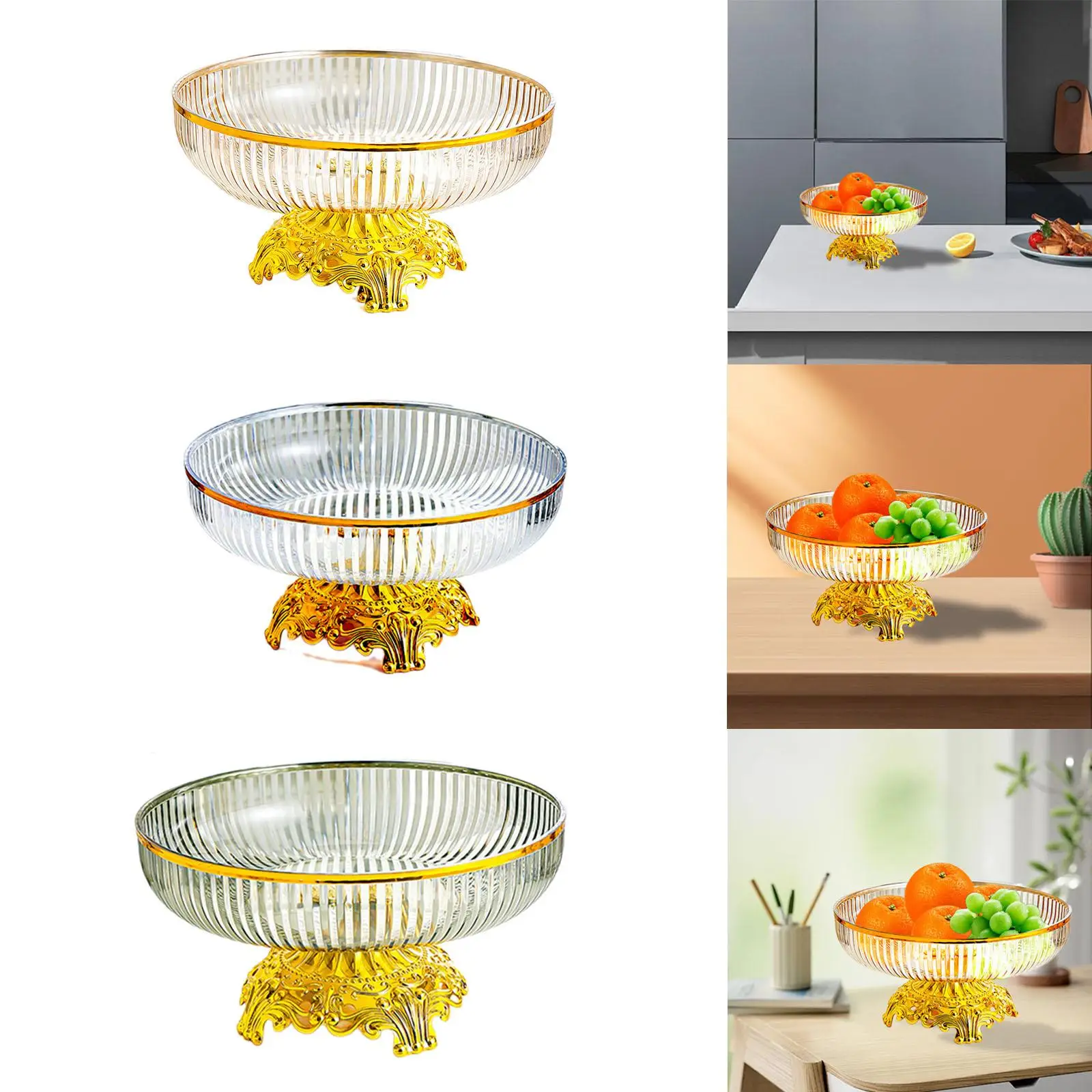 Fruit Bowl Multifunctional Round Practical Creative Large Capacity Fruit Plate for Restaurant Living Room Countertop Hotel Candy
