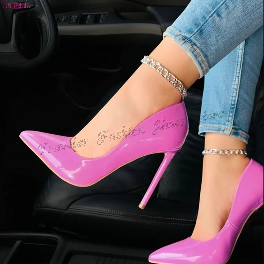 Pink Pointed Toe Pumps Slip on Stilettos High Heels High Heel Shoes for Women Comfortable Heels 2024 New Zapatos Para Mujere