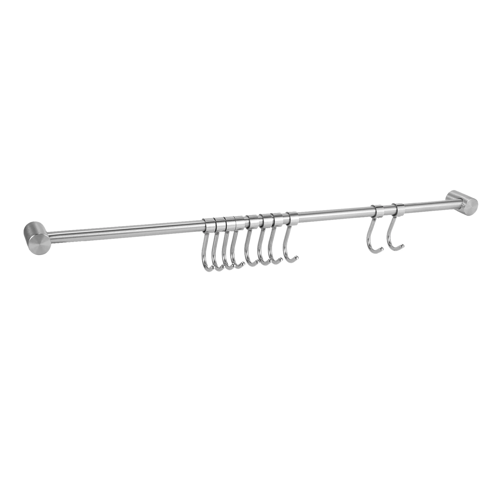 ABGE-3X Kitchen Rail Rack Wall Mounted Utensil Hanging Rack Stainless Steel Hanger Hooks 10 Sliding Hooks