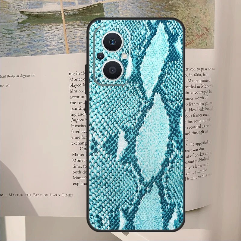 Snake Skin Print Case For OPPO Reno 8 7 6 Lite 4 5 8T 5Z 4Z 2Z Find X5 Lite X3 X2 Neo X6 Pro Phone Cover