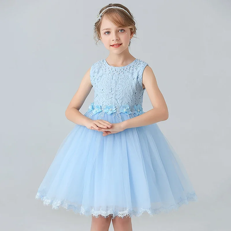 Girl's Princess dress Children's Day Birthday Party Lace Bubble skirt Summer style Dress