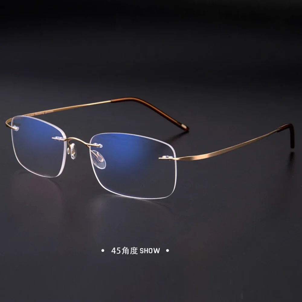 NOMANOV =  Titanium Alloy Rimless Progressive Multifocal Reading Glasses See Near And Far ADD +75 100 150 175 200 To 400