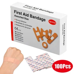 100 pçs variedade formas bandagem à prova dwaterproof água respirável primeiros socorros curativo fita médica ferida gesso bandids pansement