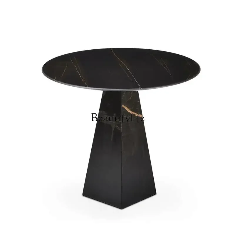 

01 Natural Marble Round Coffee Table Round Modern Minimalist Living Room Home Side Corner Table