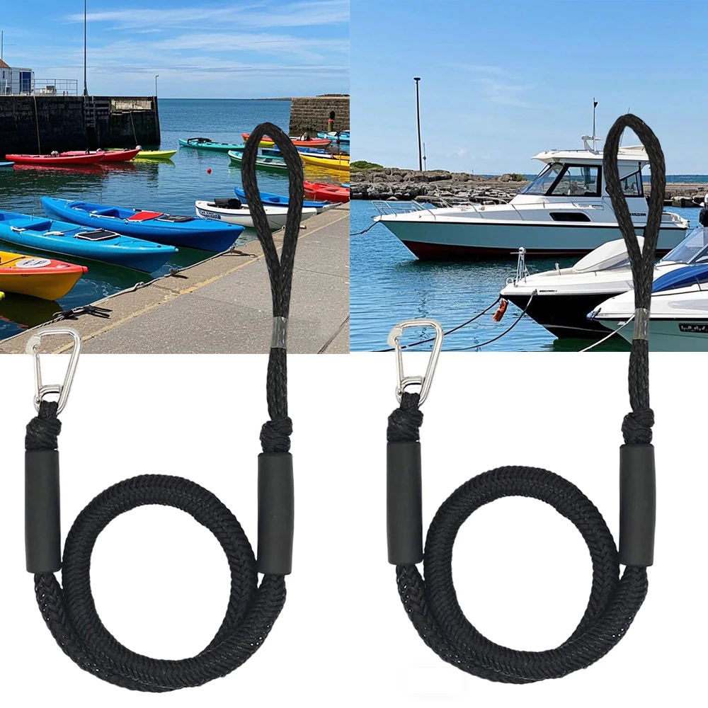 1/2Pcs Elastic Marine Rope - Heavy-Duty Bungee Dock Lines for Kayak & Boat Accessories, Adjustable Shock Absorbing Tie-Downs