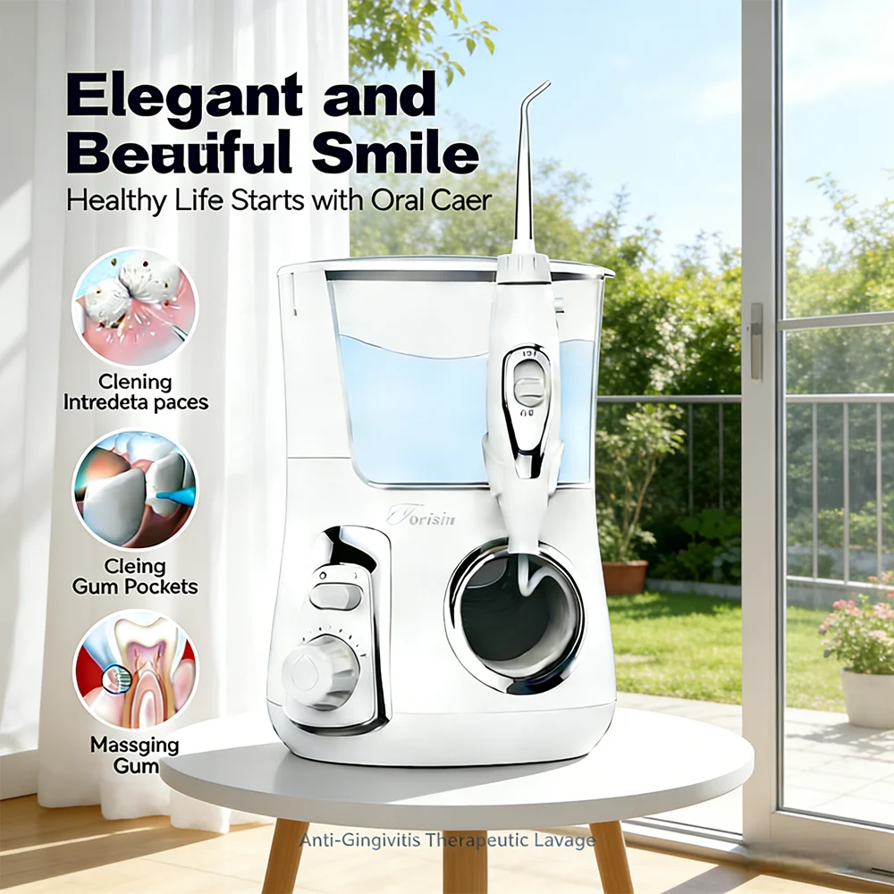 

Электрический ирригатор для полости рта, 800 мл, 10 режимов, 5 насадок, настольное устройство для гигиены зубов
