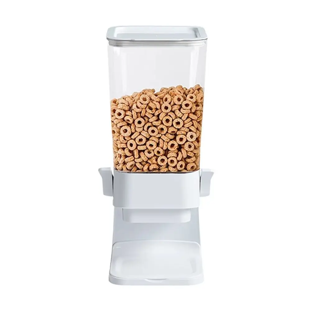 5.5L Countertop Cereal Dispenser Plastic Trap-door Design Candy Powder Storage Tank Clear Large-capacity Grain Oatmeal Dispenser