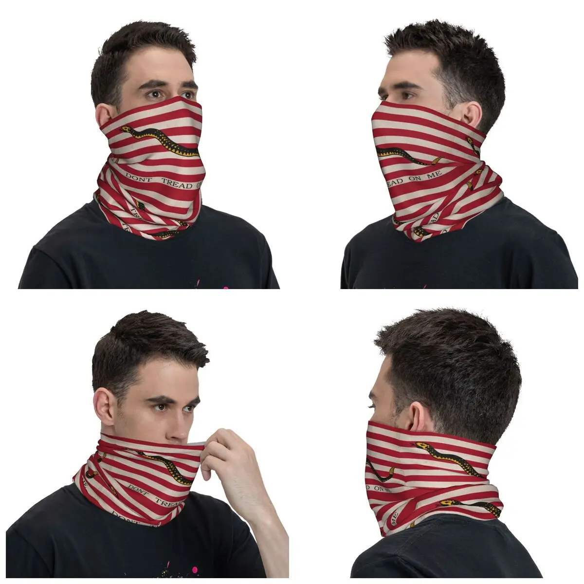 Vintage Dont Tread On Me Bandana Neck Cover Printed Usa Snake Balaclavas Mask Scarf Gaiter Cycling Outdoor Sports Adult Winter