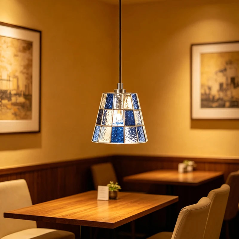 

Vintage Luxury Iron Colorful Glass E14 Pendant Light LED Ceiling Chandelier Home Decor Hanging Lighting Fixture