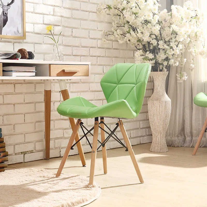 Multicolor Wood Fabric Dining Chair Luxury Green Vintage Relaxing Minimalist Chair Bedroom Stool Cadeiras De Jantar Furniture