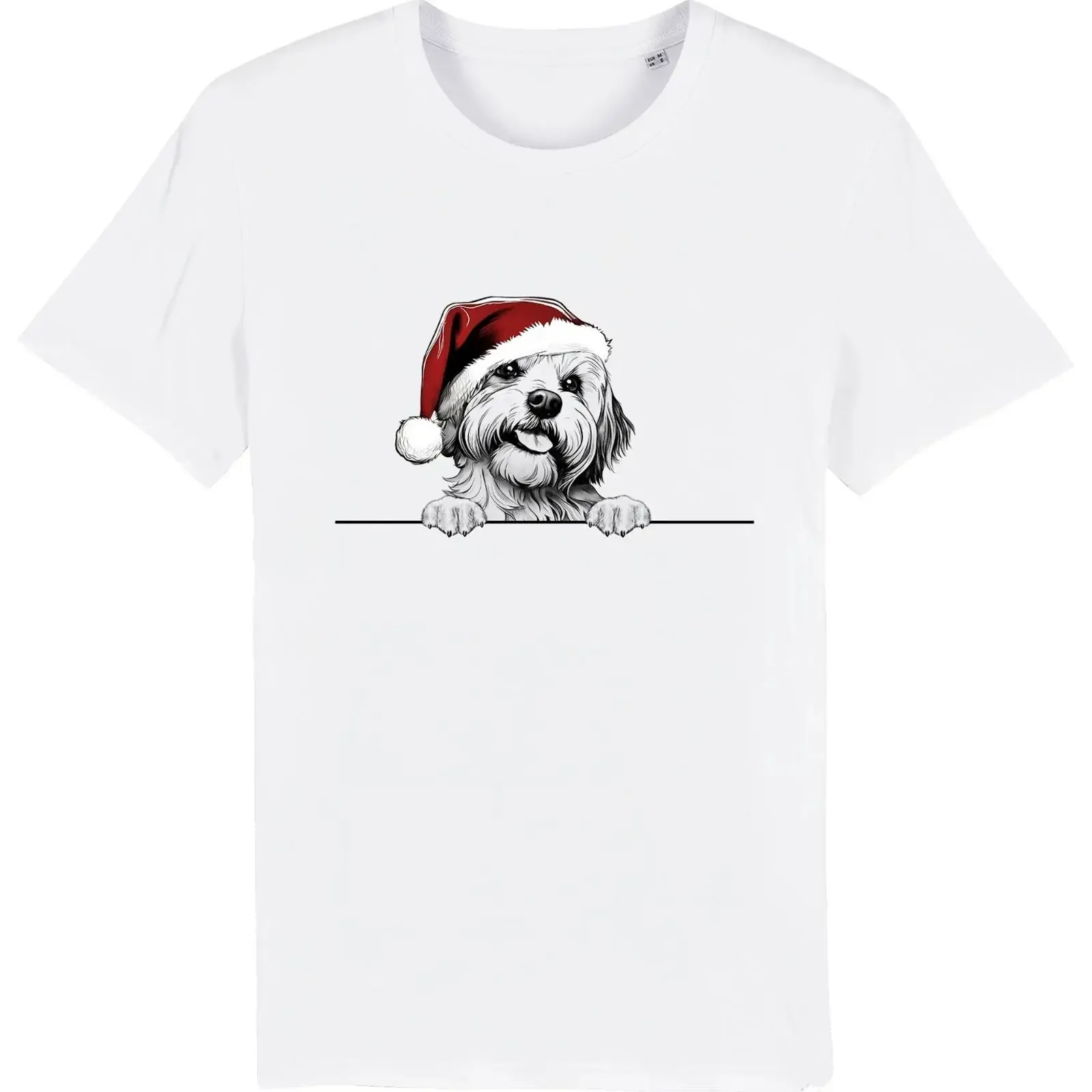 Camiseta LHASA APSO Weihnachten Hund para hombre, mujer y niños, regalo para amantes de los perros, algodón orgánico, estilo vintage navideño, ligeramente informal