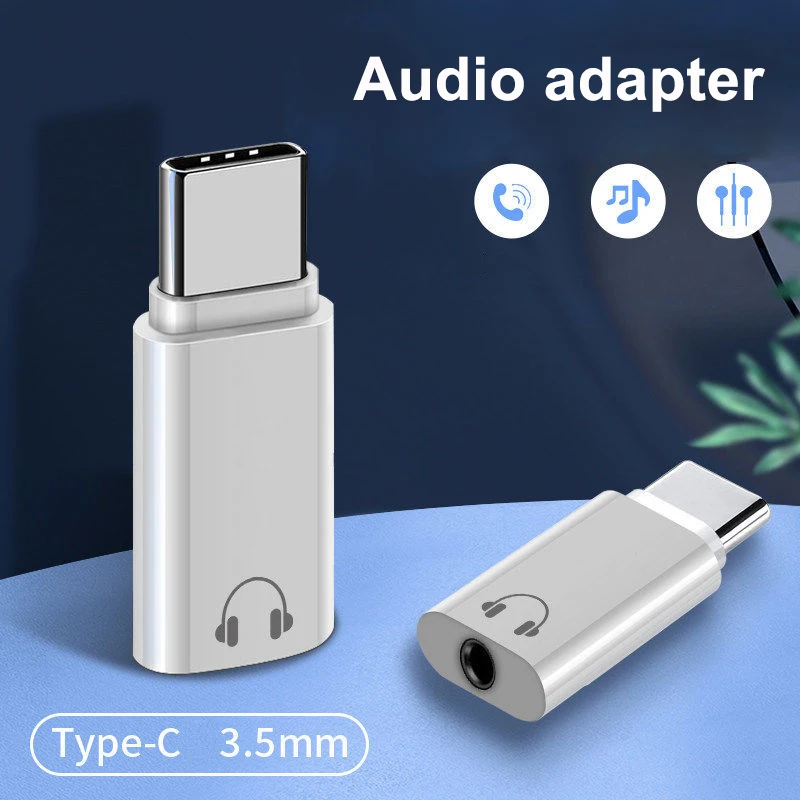 

Type-C Adapter Male Type C to Female 3.5mm Adapter For Macbook Xiaomi Huawei Honour 3.55mm wired earphone Adapter Support OTG