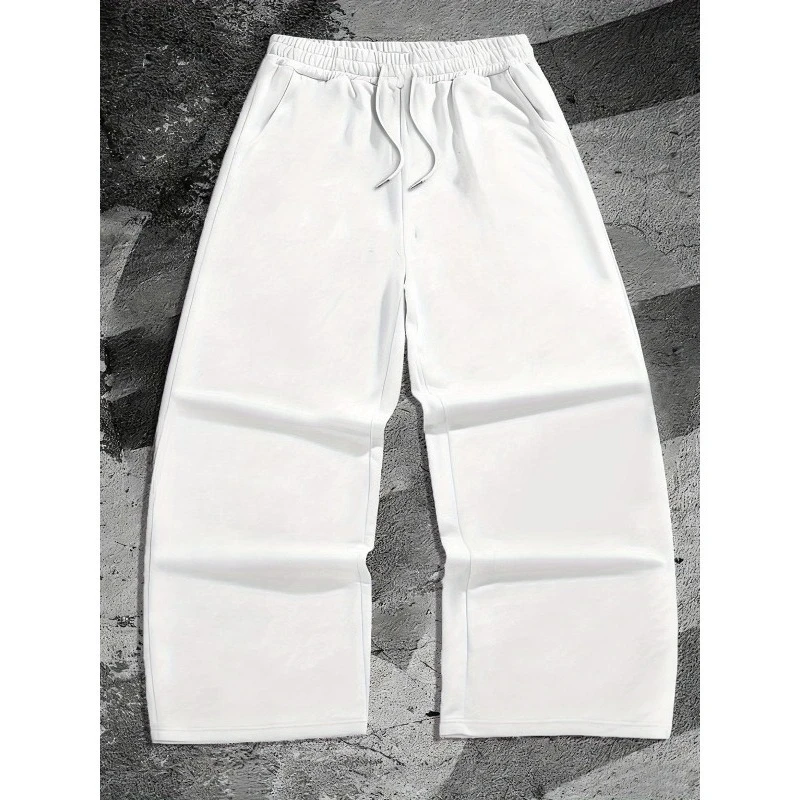 

Men Versatile Solid Color Drawstring Loose Casual Sports Long Pants, Suitable for Outdoor and Home Leisure in Spring and Autumn