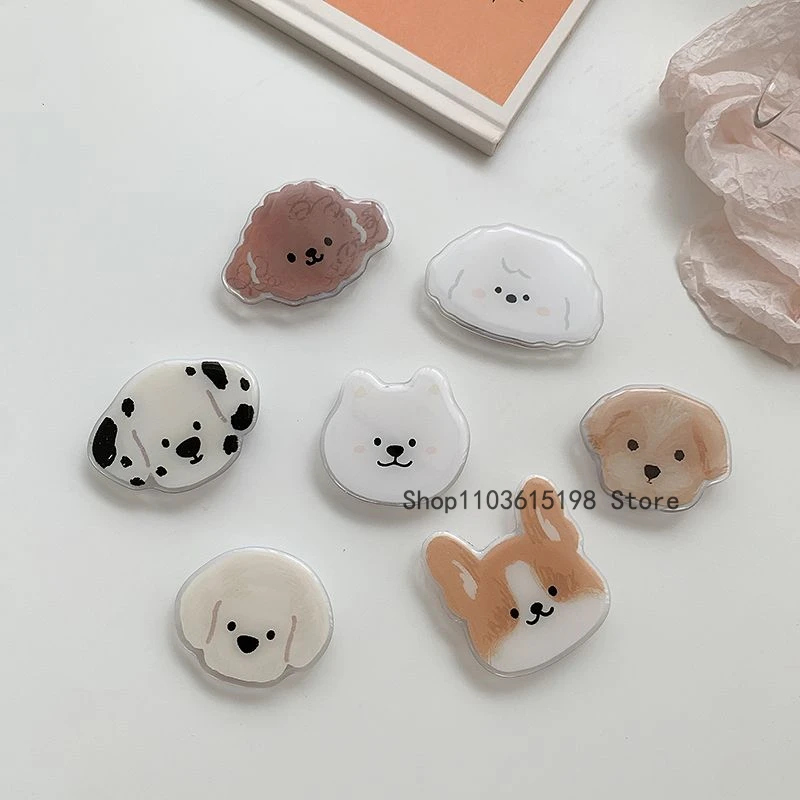 Korean Cute Cartoon Puppy Griptok Grip Tok Phone Finger Ring Holder Stand Support For iPhone 7 Samsung Foldable Socket Bracket - view 2