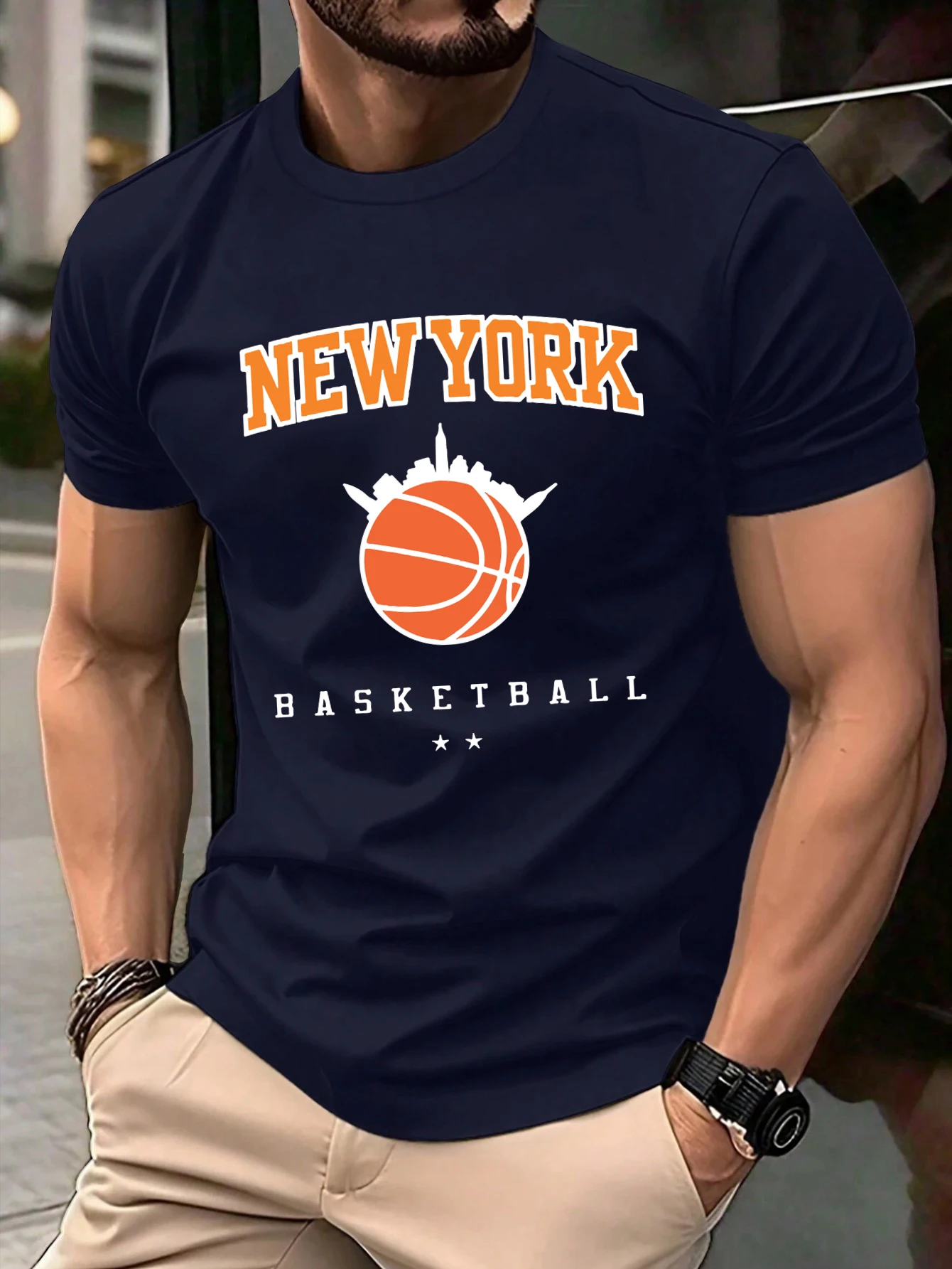 New York Basketball Spiel Druck Männer T Shirts Hip Hop Oansatz T-Shirt Weiche Baumwolle Männlichen Sportswear Casual Bequeme Kleidung