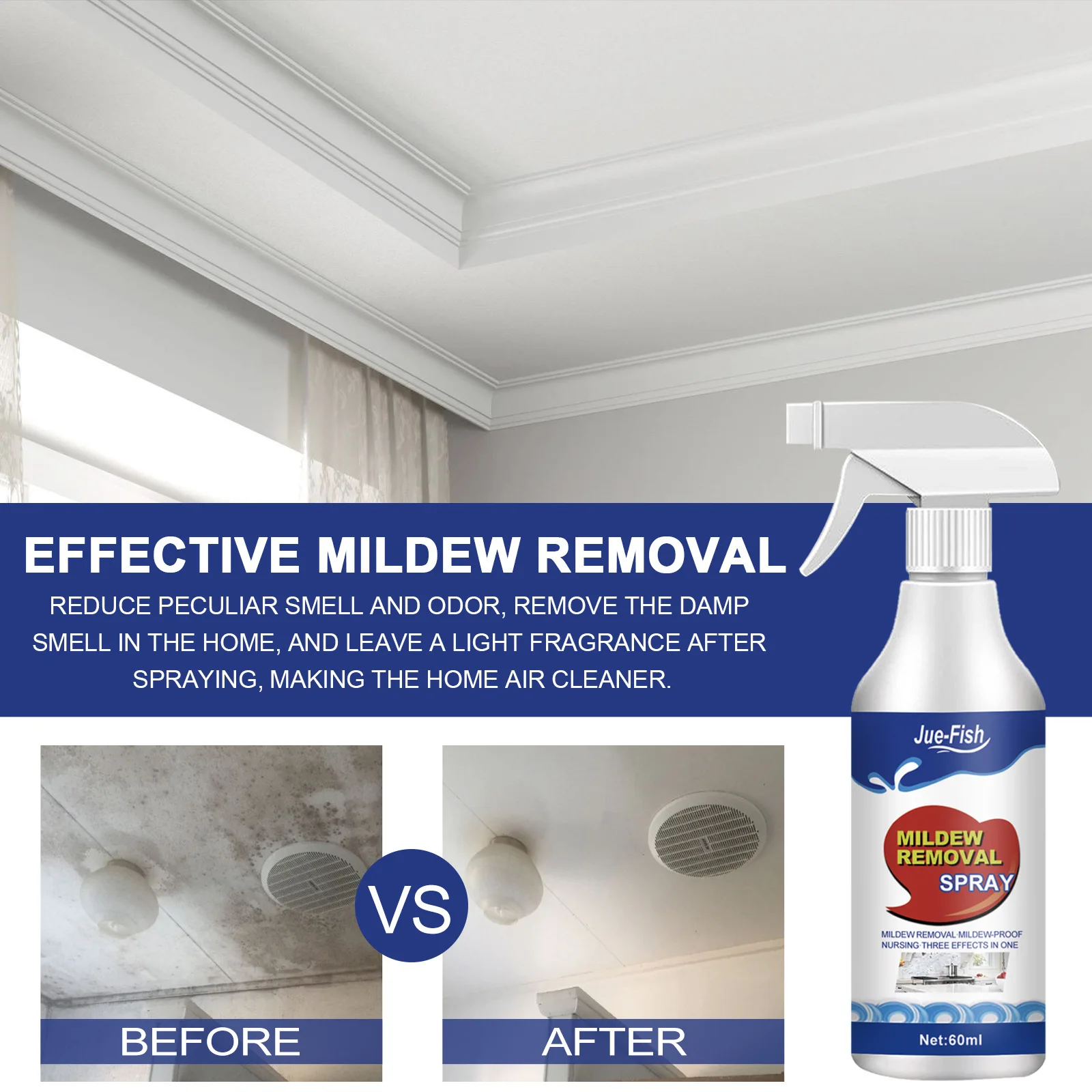 Mold Remover Spray Prevent Fungus Furniture Tile Wall Stains Removal Sink Descale Antibacterial Bathroom Mildew Cleaning Agent