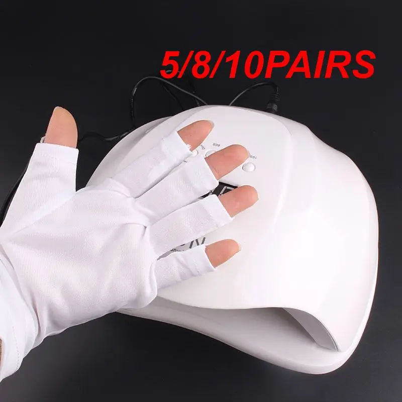 5/8/10PAIRS Anti-uv Radiation Glove High-quality Material Essential Gel Manicure Uv Radiation Protection Gloves