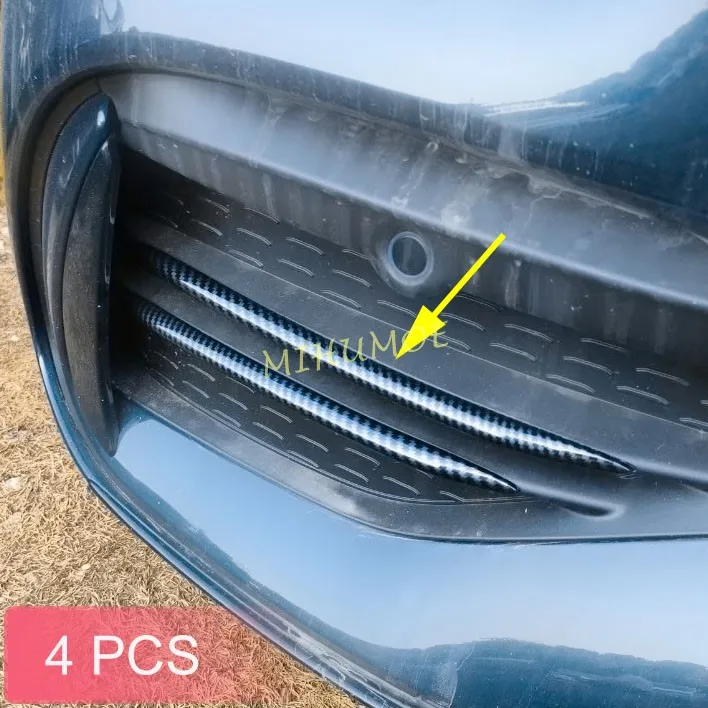 

For Mercedes-Benz C200 C220 C300 C43 AMG W206 S206 2022-2025 Carbon Fiber Front Grill Grille Strips Bumper Stylish Trims