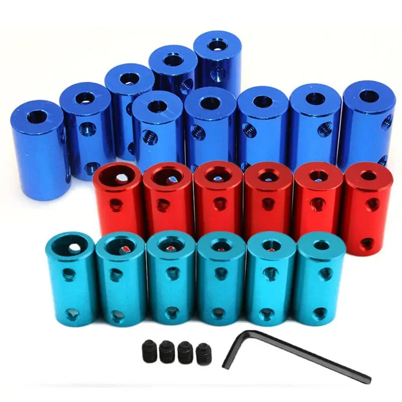 2/3/3.17/4/5/6/6.35/7/8/10mm Aluminum Alloy Rigid Shaft Coupler 3D Printers Parts Red Blue Shaft Coupler Stepper Motor Connector