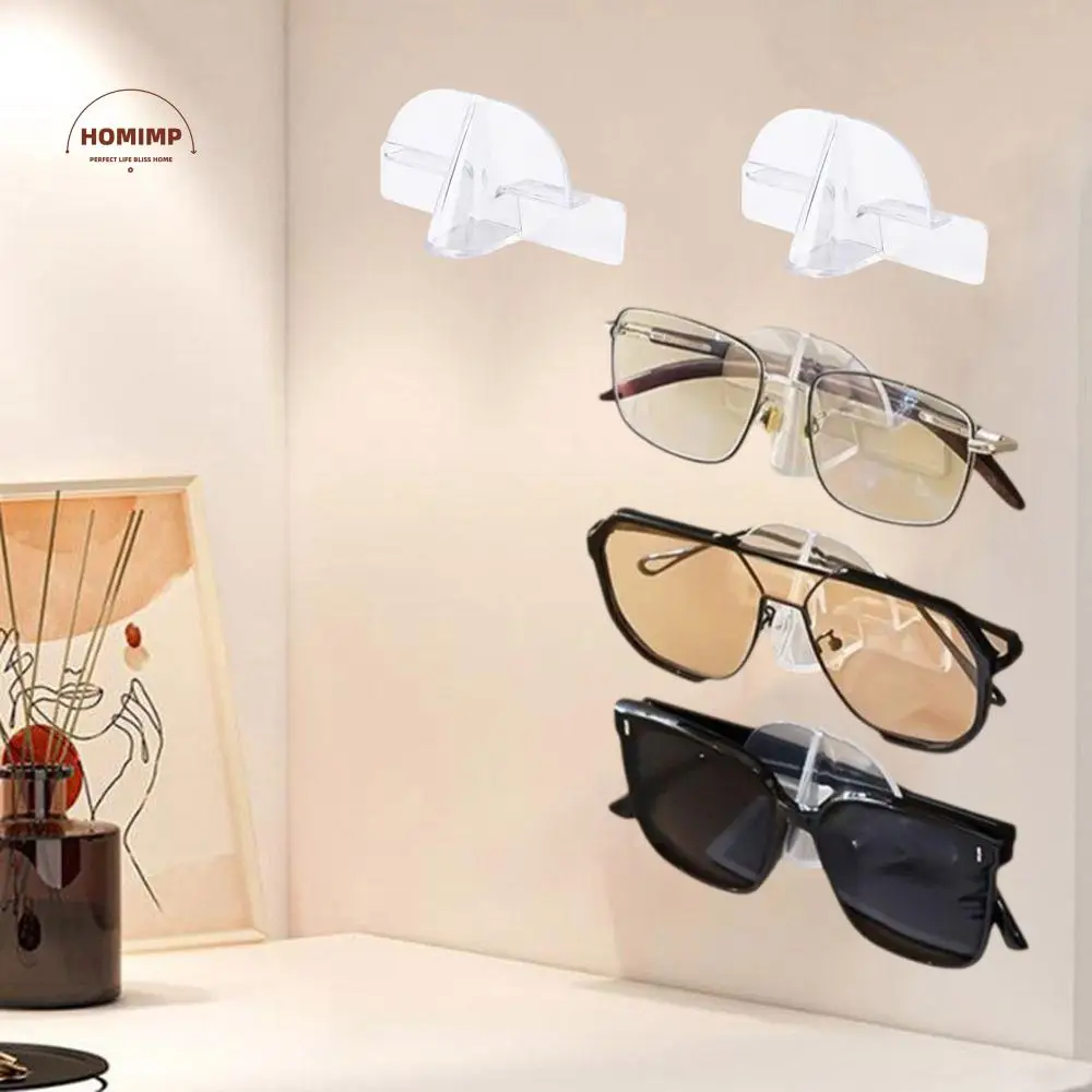 

10Pcs Clear Glasses Storage Rack Self Adhesive Traceless Glasses Wall Holder Plastic with Nose Pad Sunglasses Storage Rack