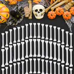 12Pcs White Plastic Bones Halloween Skeleton Costume Bones For Halloween Dress Up Party Cosplay Ornaments Decoration Accessories