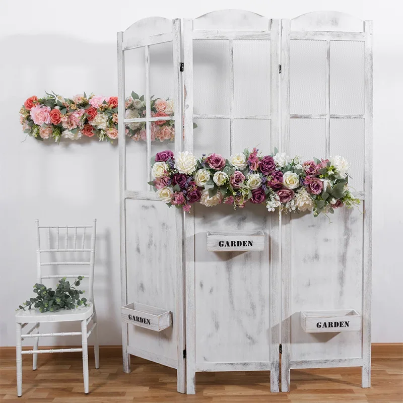 100CM Artificial Flower Row Wedding Background Welcome Area Decoration Hanging Flower Arch Showcase Door Decoration Flower Wall