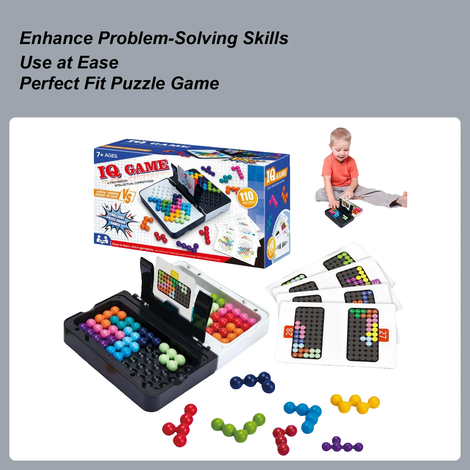 Spiel-Puzzle, 110 Herausforderungen, Logikspielzeug, Geschicklichkeitsaufbau, Gehirnspiel für Kinder, Teenager, Erwachsene, Zuhause, Reisen, Problemlösung, Fähigkeiten im Alter von 8 Jahren