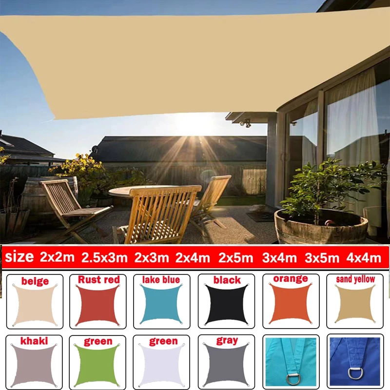 Waterproof sunshade, 98% UV barrier, outdoor activity sunshade cloth, camping and hiking tent, balcony sunshade in 11 colors