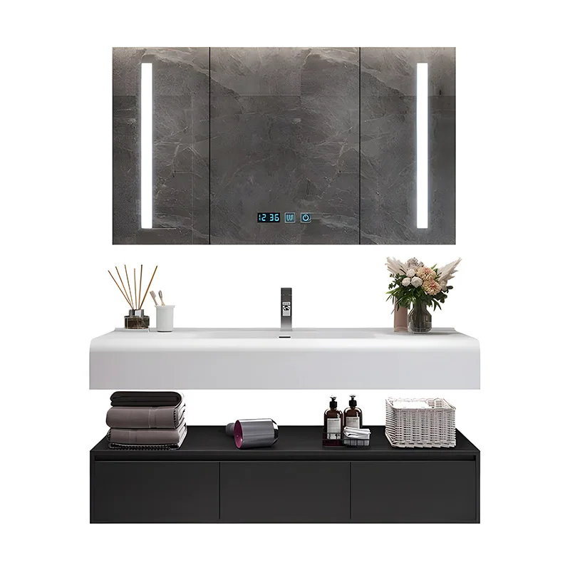 

Integrated basin solid wood bathroom cabinet, washstand combination, hand washbasin