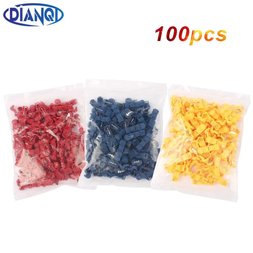 DIANQI Wire Cable Connectors Terminals Crimp Lock Quick Splice Electrical Car Audio 22-10AWG 0.5mm-6mm T1 T2 T5