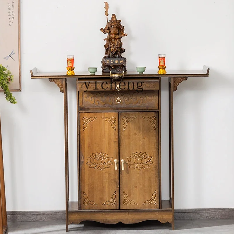ZC table incense table offering new Chinese Buddhist niche vertical cabinet offering cabinet shrine table for household