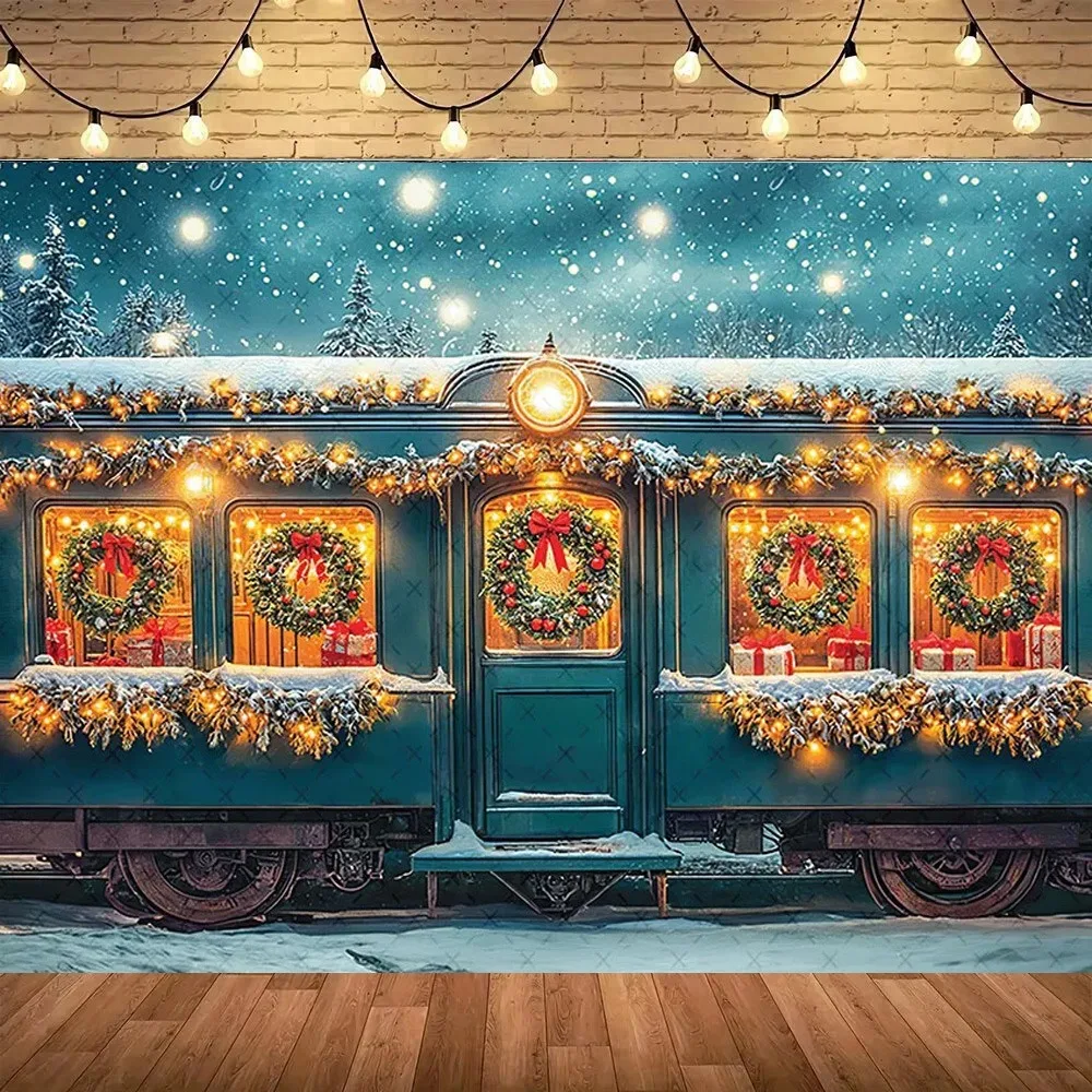 

Winter Christmas Forest Cottage Wonderland Photography Background, Children's Family Gathering Decoration Photography Background