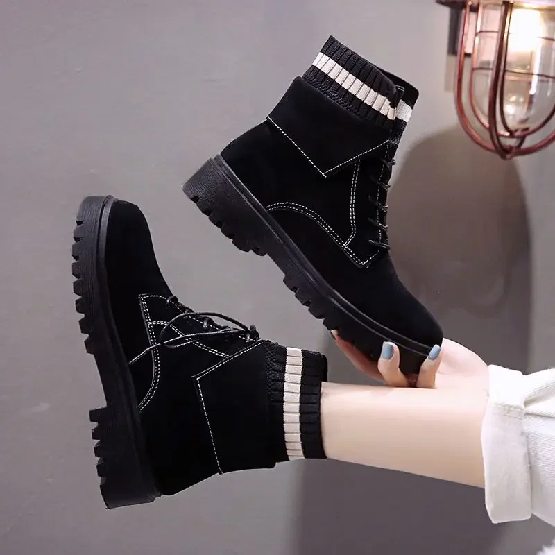 New In Ankle Boots for Women Fur Autumn Pu Footwear On Promotion Trend 2024 Woman Short Shoes Winter Designer Luxury Y2k Booties