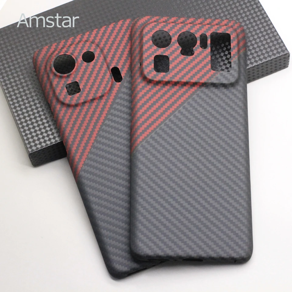 

Amstar Dual-color Aramid Fiber Protective Case for Xiaomi 11 Ultra Premium Ultra-thin Carbon Fiber Cases Cover for Xiaomi 11 Pro