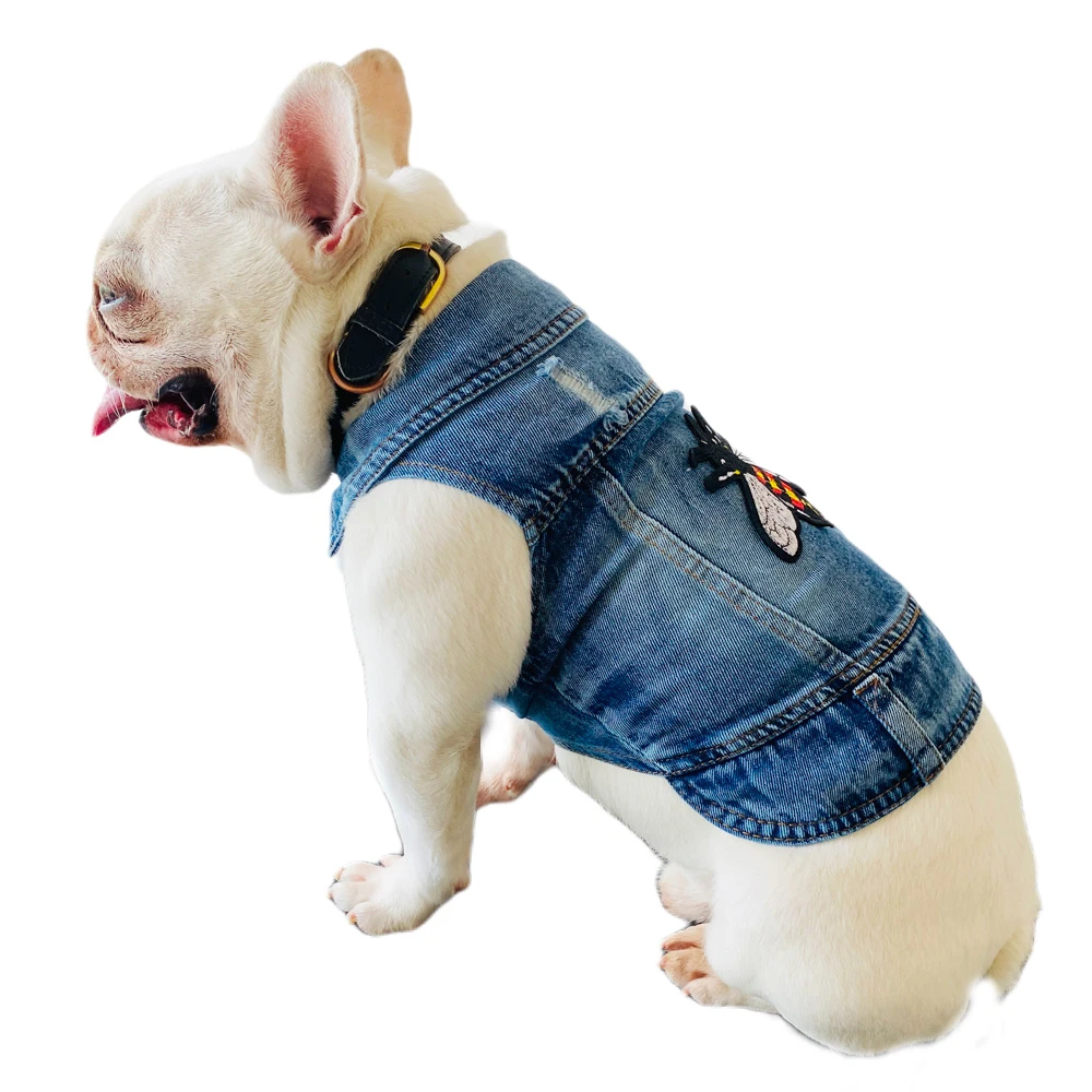 Pet Dog Clothes Denim Dog Jacket Jean Breathable Puppy Clothing Outfits Vest for Small Large Dogs Chihuahua French Bulldog