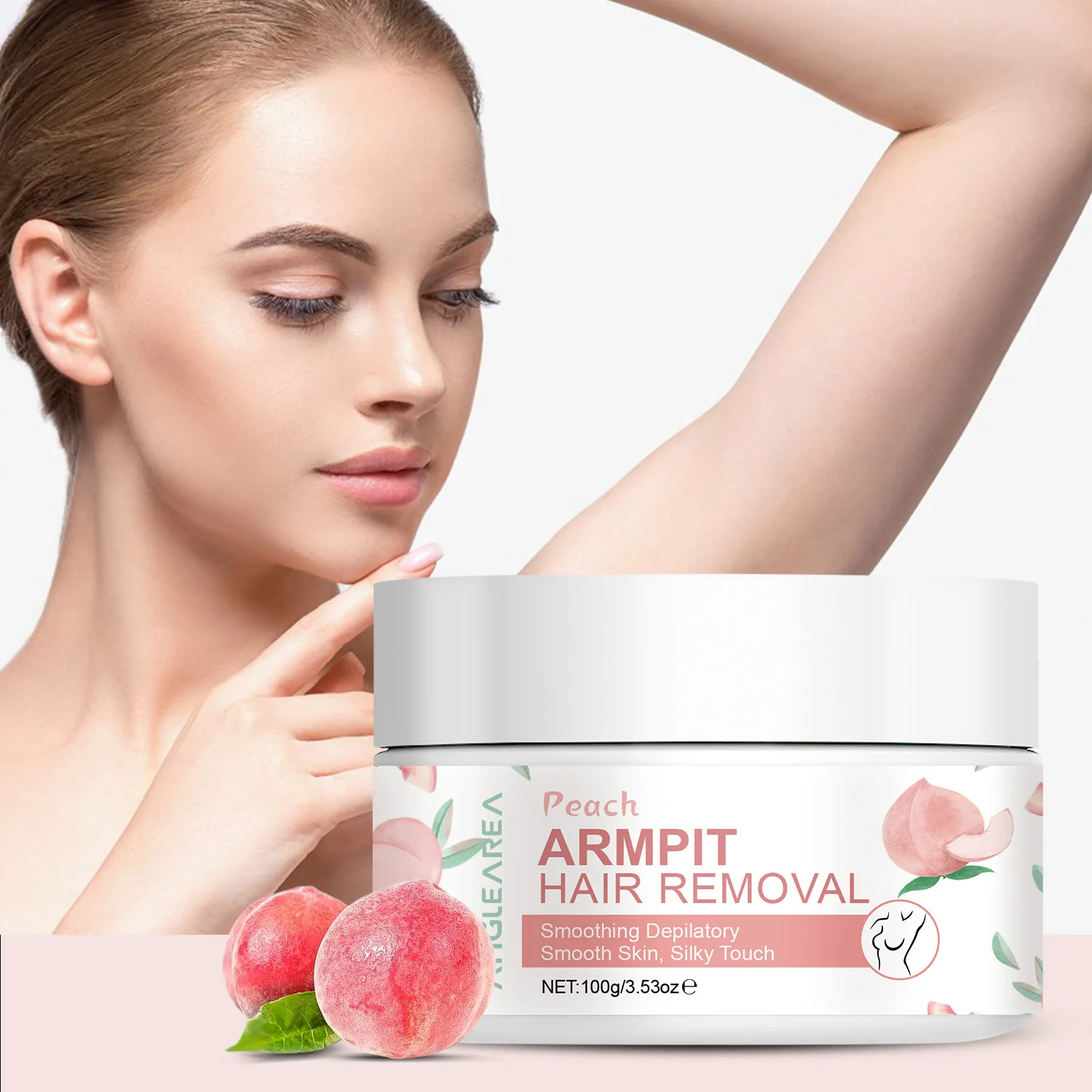 

Anglearea Woman Underarm Hair Removal Cream White Peach Body Hair Removal Cream Whitening Rapid Depilatory Painless No Residue