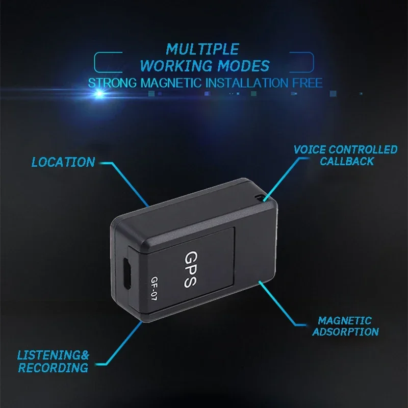 GPS Locator Small and Strong Magnetic Car Child Anti Theft Loss Booking Vehicle Tracking Instrument Car Tracking God GF07 Black