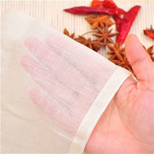 1pc/10Pcs Cotton Tea Bags Muslin Drawstring Straining Bag for Tea Herb Bouquet Spice 8x10cm Coffee Pouches Tools Home Garden