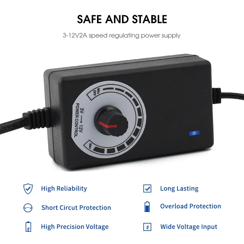 Adjustable Power Adapter DC Source 3V -12V 2A Power Supply AC-DC 110V 220V TO 3V 5V 9V 12V 2A LED Driver Lighting Transformer