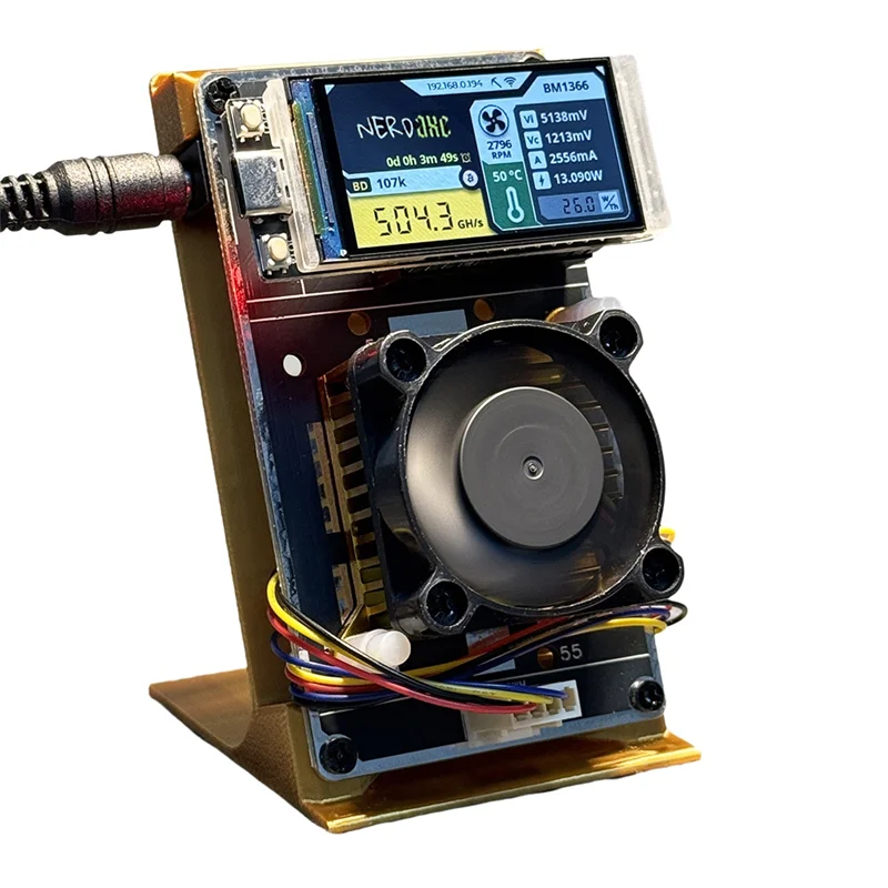 

Durable-Nerdaxe Nerdminer 500Gh/S Bitaxe BM1366 ASIC Chip Vertical Miner Solo Lottery BTC Miner Lottery Mining Miner,Nerdaxe Ner