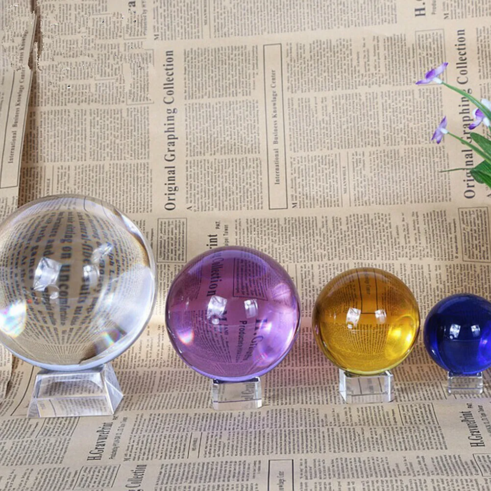 

4Cm Crystal Ball Glass Sphere For Photography Prop Meditation Display Juggling Faux Crystal Sphere Feng Shui Decor Home Office