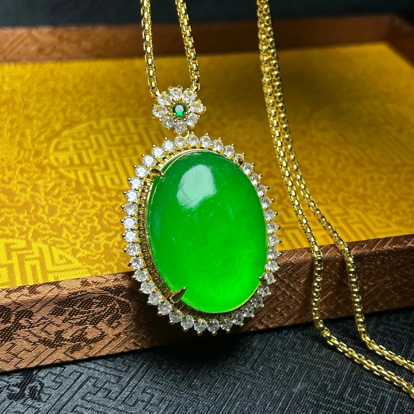 Real natural high Ice green Jade Jadeite amulet Pendant&Necklaces