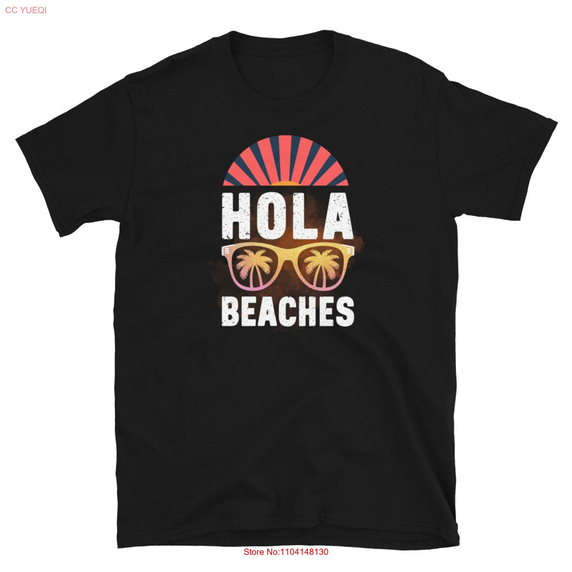 

Hola Beaches T Shirt Vacation Glasses tee Summer s long or short sleeves