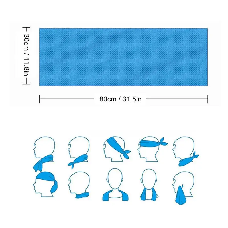 Paños de refrigeración para alivio de enfriamiento instantáneo, toalla de refrigeración deportiva para viajes de verano, toalla de playa transpirable, bufanda deportiva para correr
