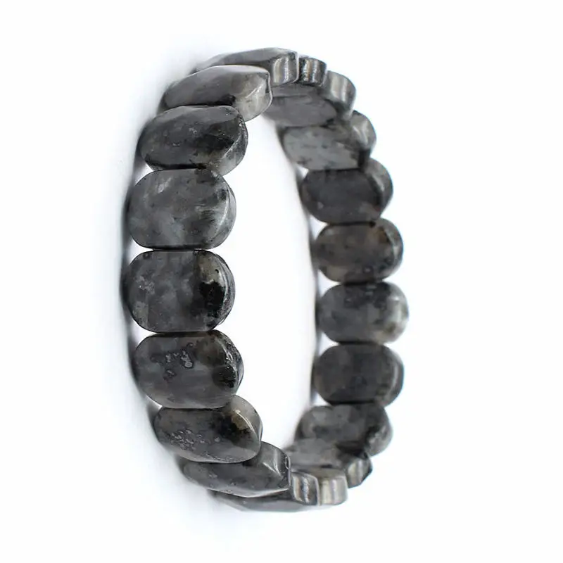 

Factory made natural stone black glitter bracelet handmade for men and women, personalized geometric energy fashion gift box