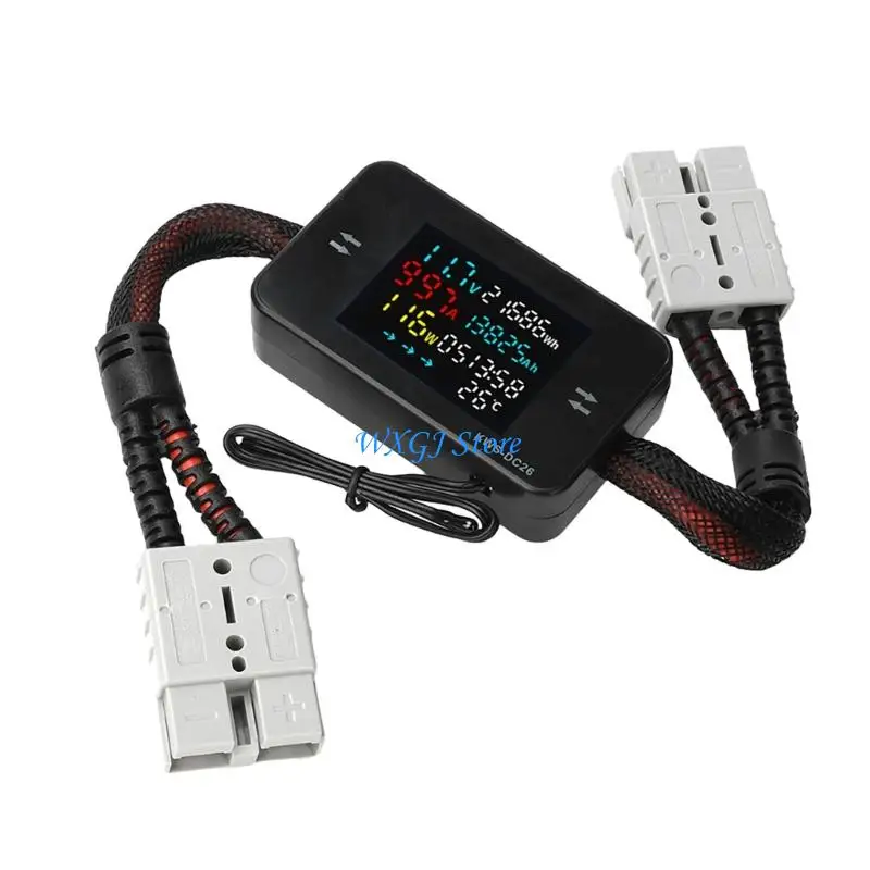 

37JE High Accuracy LCD Digital Voltmeter Ammeter Power Meter for Electric Vehicle Battery Charging Monitoring with Data Recor