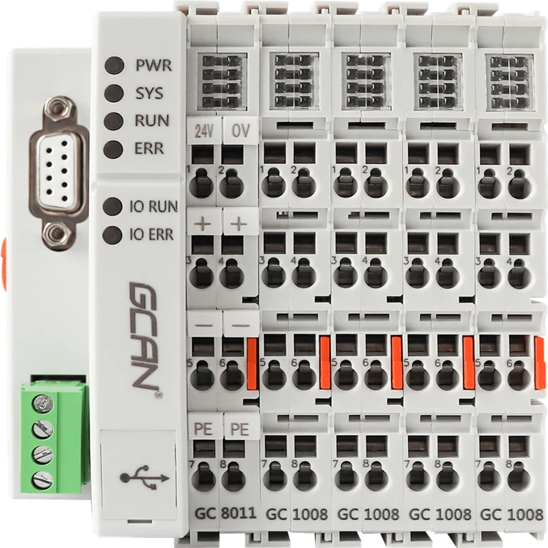 Il modulo I/O remoto GCAN CANopen bus La comunicazione Modbus può espandere ingresso e uscita analogici digitali Accoppiatore CANopen GCAN-8000