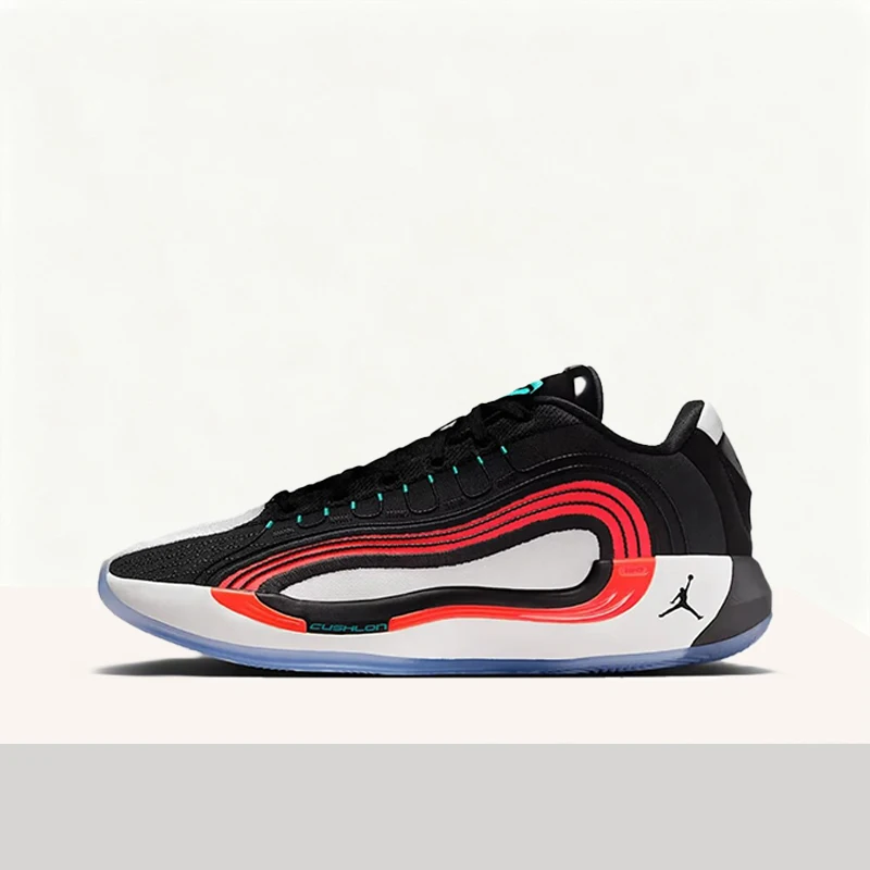 Zapatillas de baloncesto Nike Jordan Luka 4 de caña baja, versátiles, duraderas y antideslizantes para hombre en negro, blanco y rojo HF0824-001